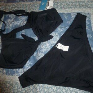 Live Life on the Beach Black Bikini Swimming set 2pc